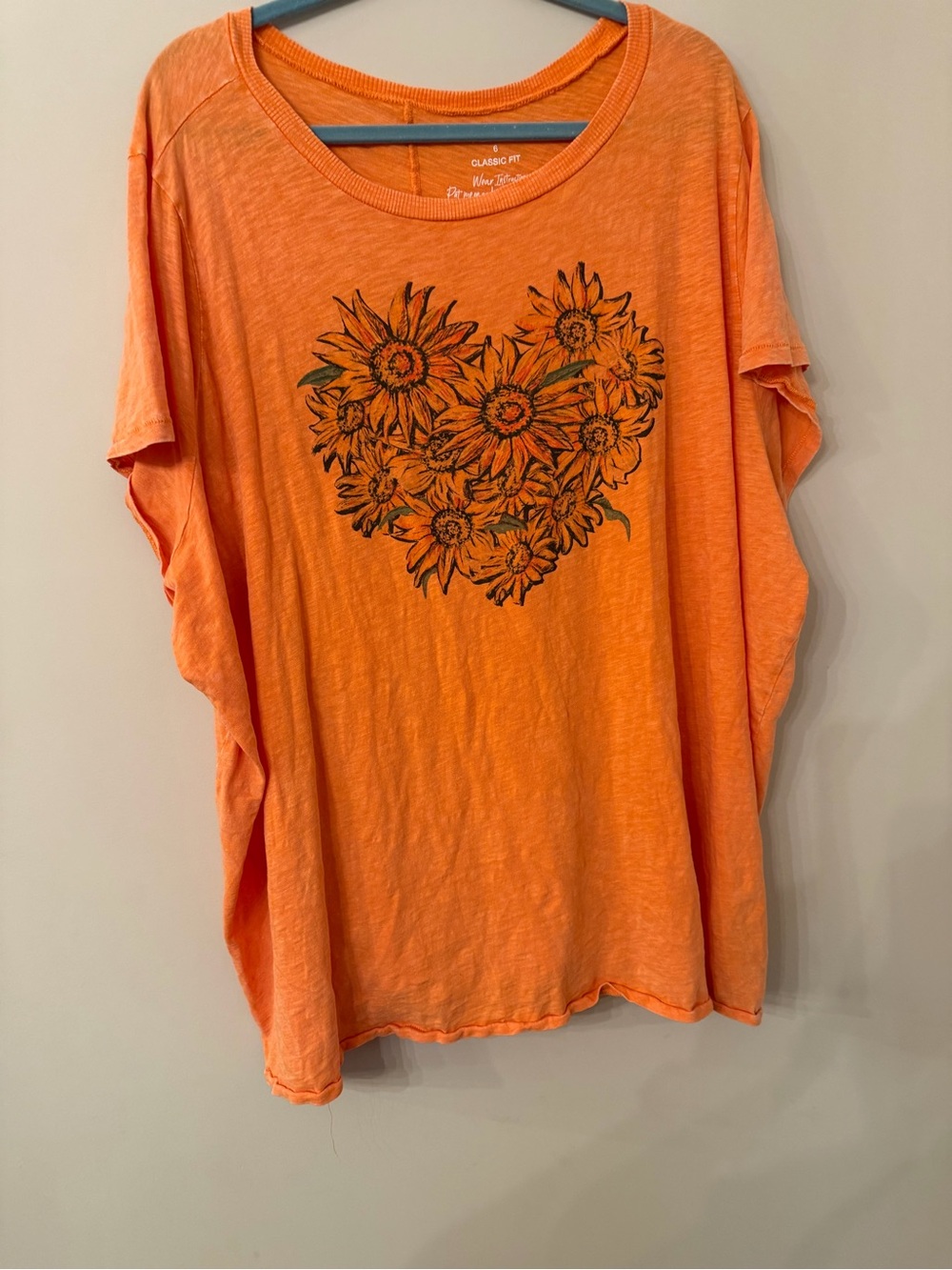 Boho floral 100% cotton sunflower graphic tee size 6XL